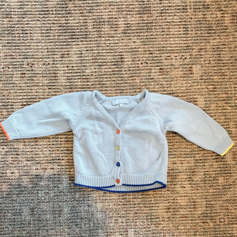 Hill House Light Blue Baby Cardigan with Colorful Buttons
